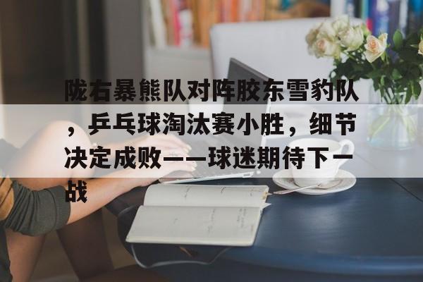 关于陇右暴熊队对阵胶东雪豹队，乒乓球淘汰赛小胜，细节决定成败——球迷期待下一战的信息
